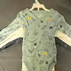 NWT - Carter’s 3 piece long sleeve onesie set